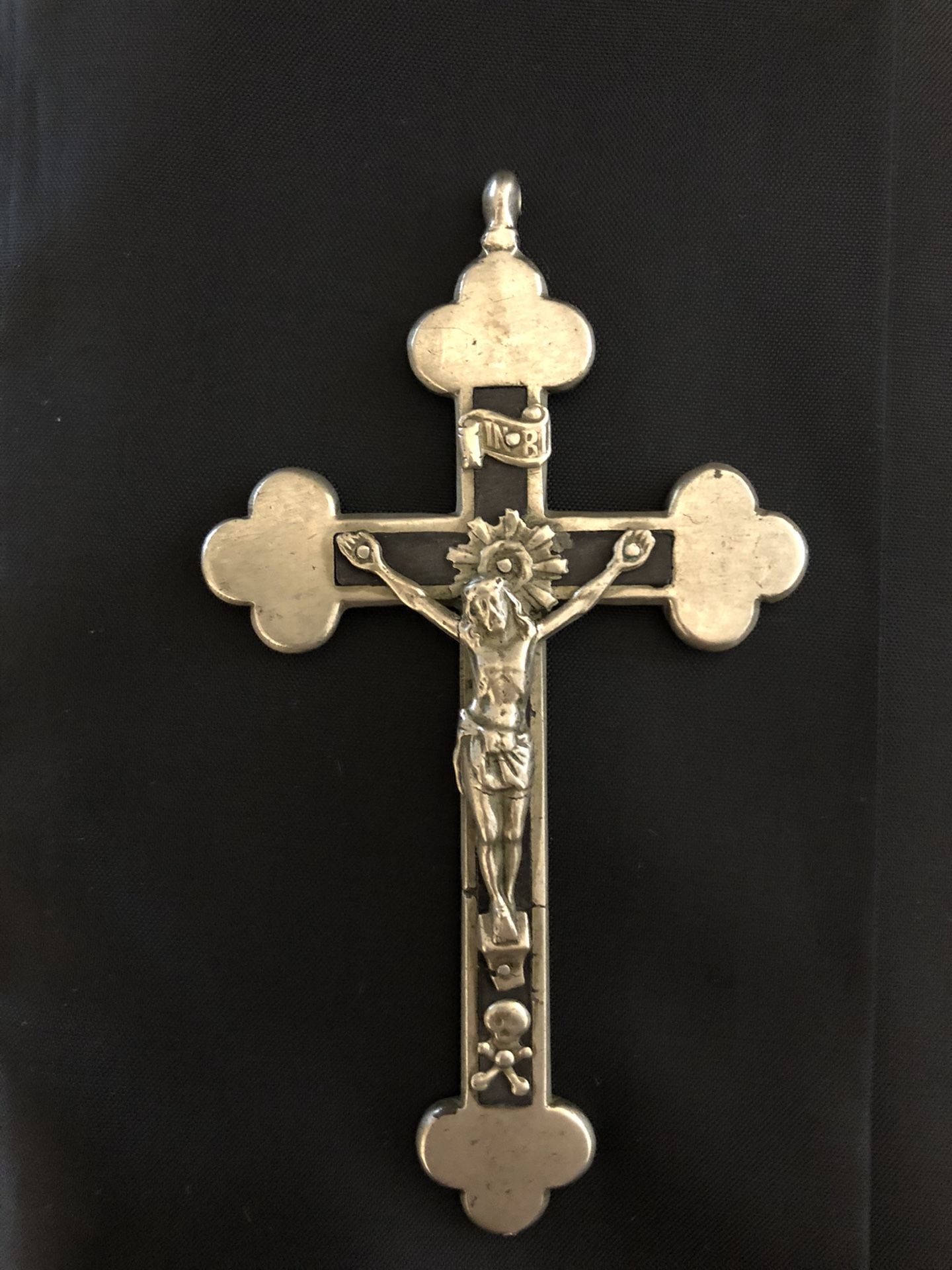 Vintage Biker Crucifix With Skull & Crossbones