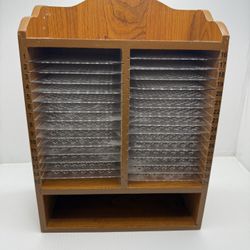 Wood Organizer 31 Numbered Removeable Shelve Drawer VTG Wall Hanging/Stand Alone