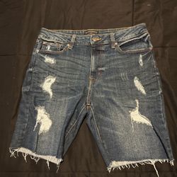 Washed Jean Shorts 