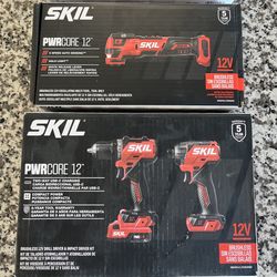 SKIL 12V Brushless Drill & Impact Driver Kit with battery and charger and 12V Oscillating Multi-tool 