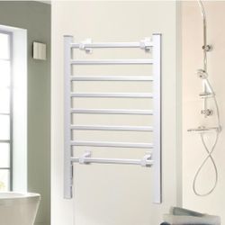 (New in Box)
KEG Towel Warmer 8 Bars for Bathroom Freestanding or Wall Mounted Bath Towel Heater Plug-in with Built-in Timer Silver /2-CN-2479