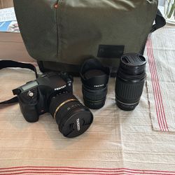 Pentax K10D Lenses And Camera Bag
