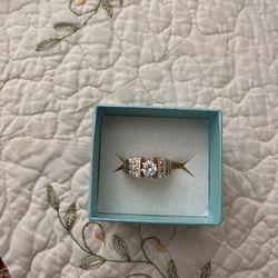 Diamond Ring.  Yellow Gold, Center Stone Approx. 1/2 Carat. 