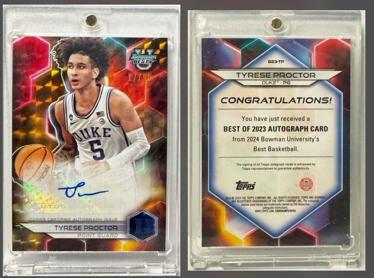 2023-4 Bowman's Best Basketball - Tyrese Proctor - Gold Auto (17/50)
