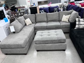 Gray Sectional Sofa with Ottoman 🔥🔥🔥