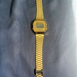 Gold casio watch