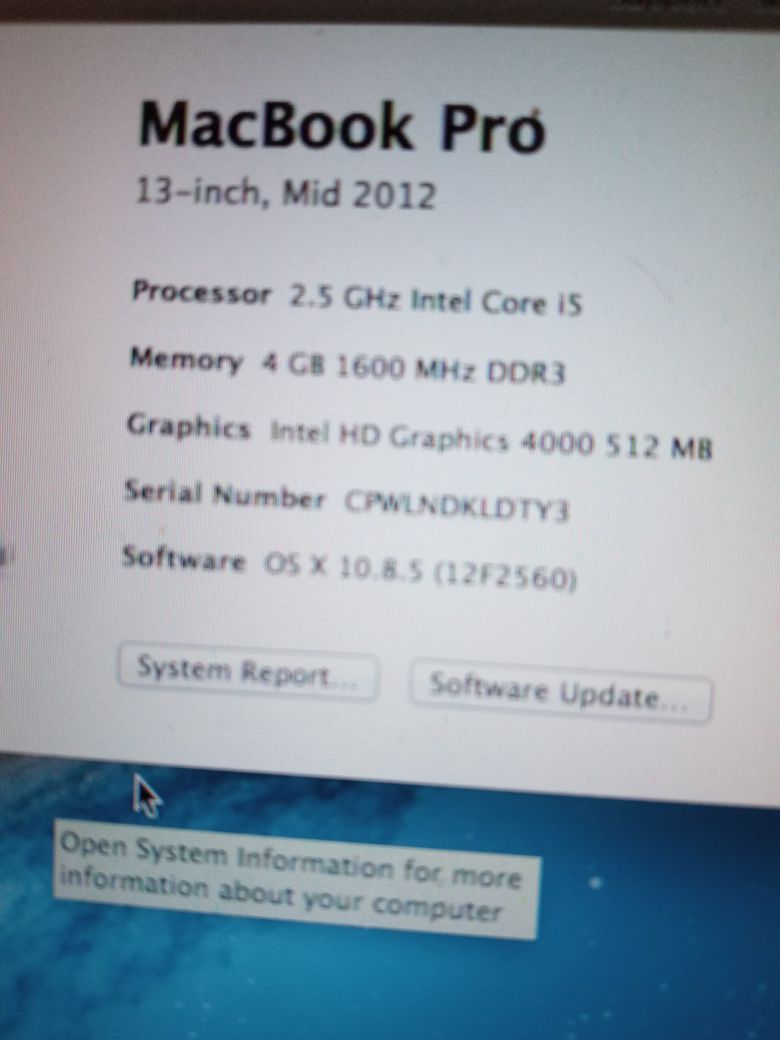 2012 Macbook Pro no shipping