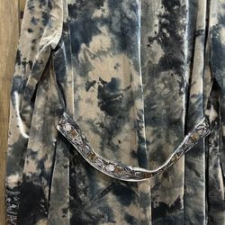 Size Large Embellished Tie Dye Pattern Open Front Jacket 