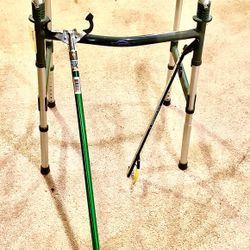 Senior Fold-Up Walker And 2 Grabber Sticks