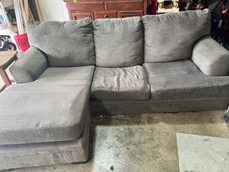Gray Fabric Sectional Sofa with Chaise