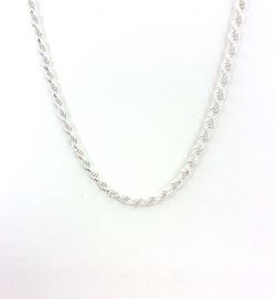 925 Sterling Silver 24” Rope Necklace 44.80g 4.5mm 21978011