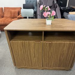mopio Brooklyn Corner Storage Cabinet, Mid Century Modern Buffet, Entertainment Center for 50” TV