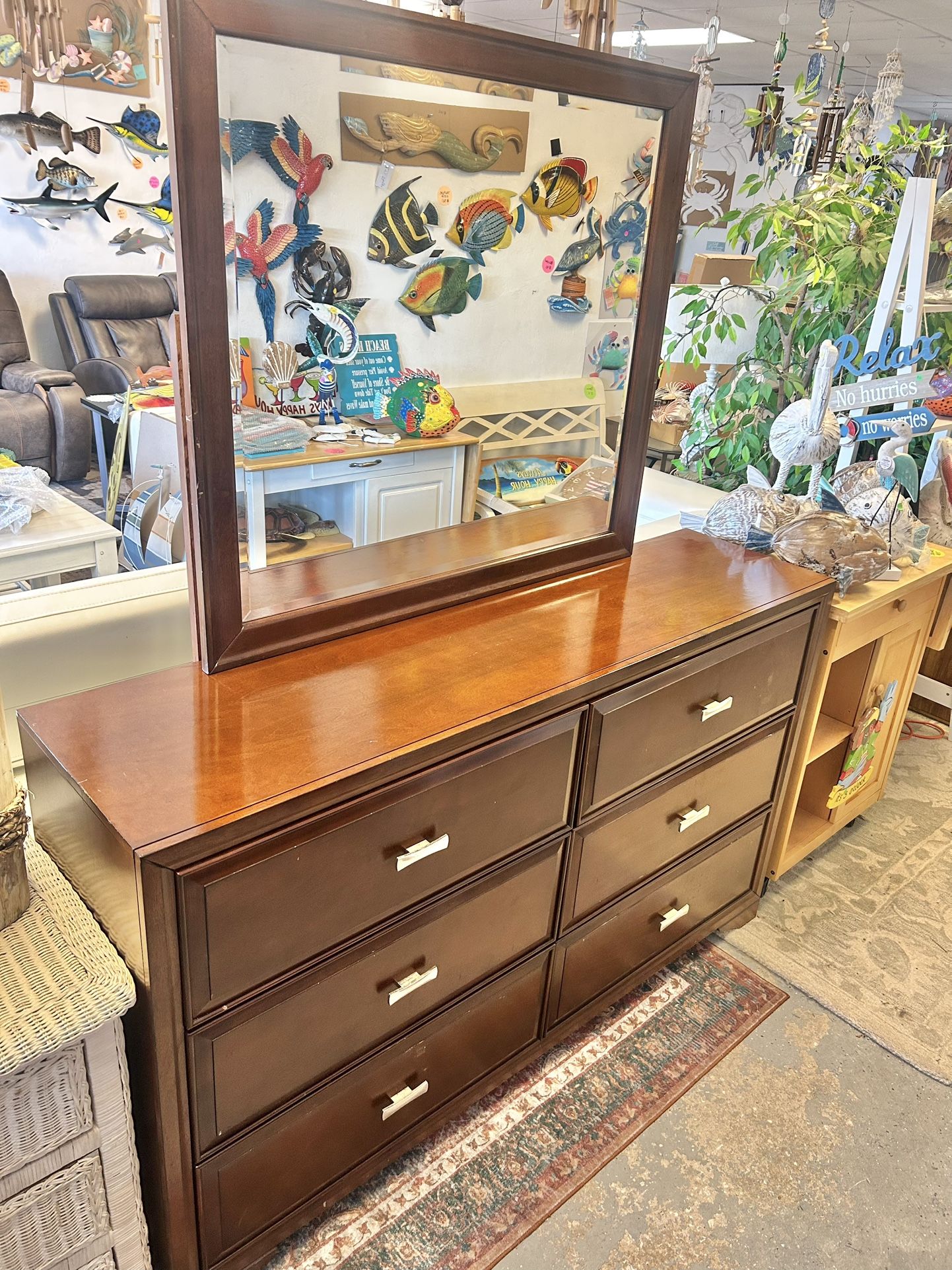 Solid Wood Dresser With Mirror
