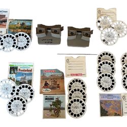 2 Vintage 3D View-Master Toy Stereo Picture Viewers 1970's lot Disney, Grand Canyon & More