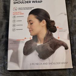 Sharper Image Heated Neck & Shoulder Wrap - Microwavable Warm & Cooling 