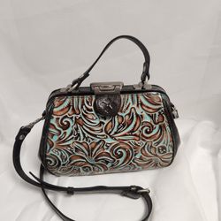 Patricia Nash Gracchi Satchel Leather Handbag Purse