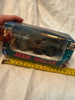 1:32 scale die-cast model of the WWII US Army Willys Jeep manufactured by New Ray