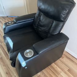 Black Faux Leather Recliner