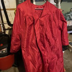 Bright Red Graduation Gown