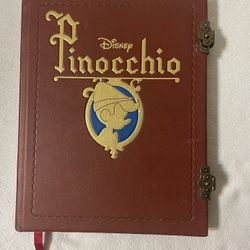 Disney Parks Pinocchio Storybook Style Journal Blank Book NEW 8.5x11 Latched