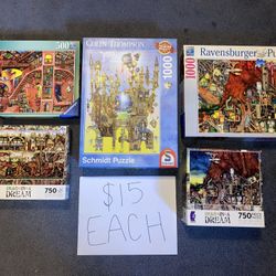 Variety of Ravensburger Puzzles 