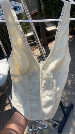 Cream Lace Corset Crop Top