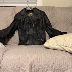 Fringe  Leather Harley Davidson Jacket (size SW)