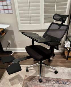 Open Box - Magic H-Bpro Ergonomic Office Chair with Laptop Table - Black