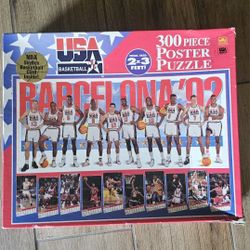 USA Mens Basketball Barcelona Olympic Games Poster Puzzle *Sealed*