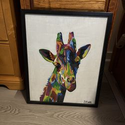 Rain Giraffe Portrait
