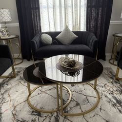 sofa and dining set Blak End Gold