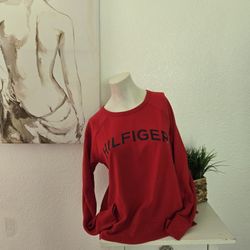 Tommy Hilfiger Sport Bold Red Crewneck Size Large 