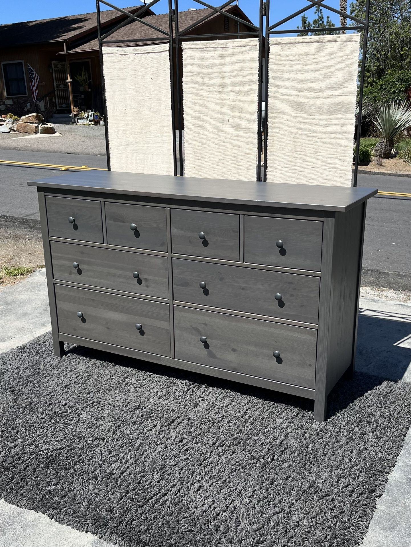 grey hemnes dresser In this IKEA HACK short, I show you how I transformed this from boring to fantastic! See the full makeover here: https://youtu.be/QMstpD2dTWc, #ikea #ikeahack #ikeahacks #ikeadiy You can use the top for display and add a glass top to protect the surface. Ikea Hemnes Grey Stained Wood