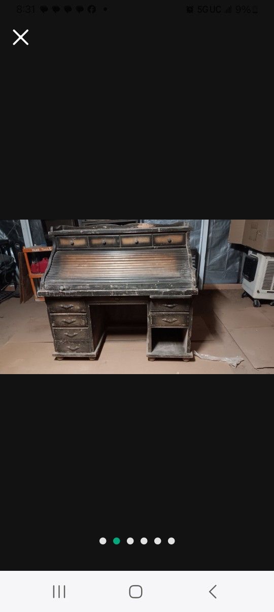 Very Heavy Antique Roll Top Desk