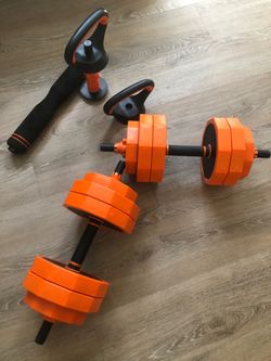 Adjustable Weights Dumbbells Set. 3-in-1.
