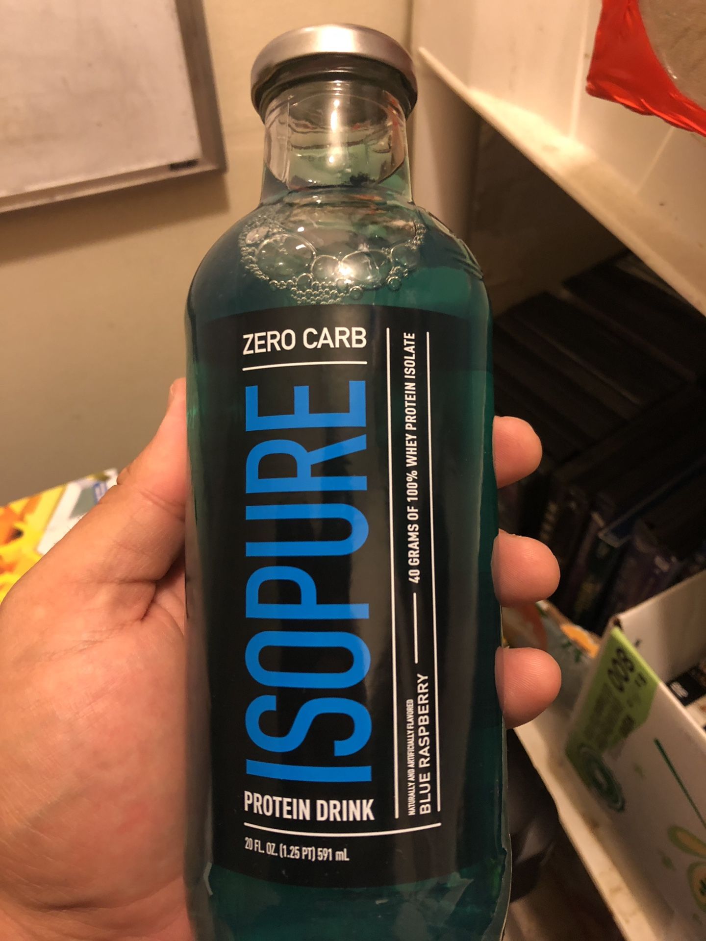 Isopure blue raspberry clear protein drink