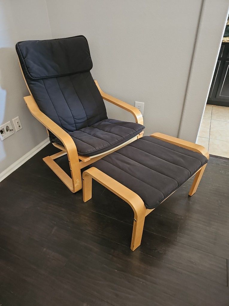 Ikea Poang Arm Chair And Ottoman