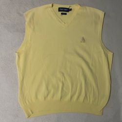 Vintage Polo Golf Ralph Lauren Sweater Vest Size Medium Yellow V-Neck
