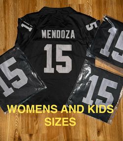 Raiders Mendoza black stiched kids and women’s