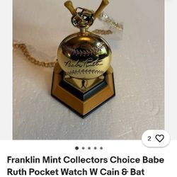 Babe Ruth Collectible Pocket Watch And Knife 