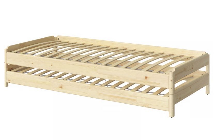 ikea twin stackable pine bed