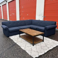 (FREE DELIVERY AVAILABLE) Blue Sectional Couch/Sofa