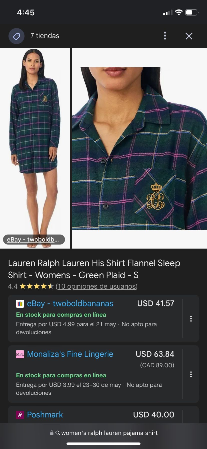 Ralph Lauren Pijama Shirt Size Medium