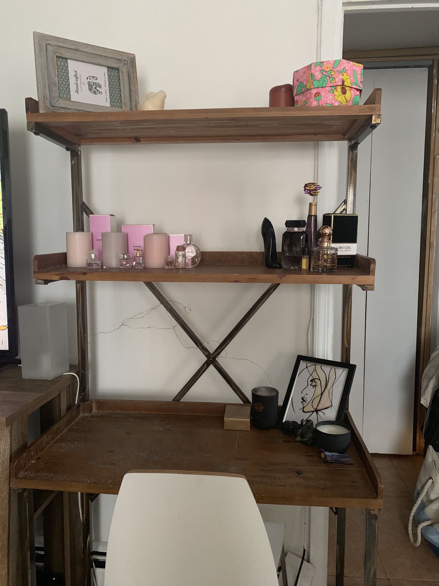 Bookcase with built in desk