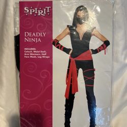 Deadly Ninja - Spirit Halloween Costume- Large - New