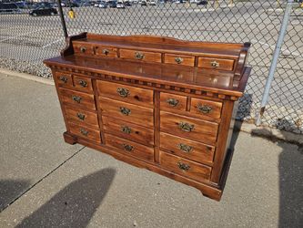 Vintage Link-Taylor Solid Pine Wood 12 Drawer Dresser