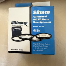 Ultimaxx 4-Piece 58mm HD Digital Close Up Lens Kit, UM-CUK58 