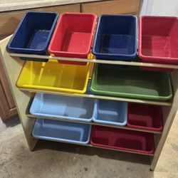 Colorful Kids Toy Storage Organizer – Excellent Condition