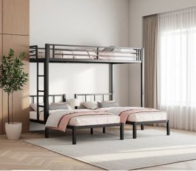 Black Metal Triple Bunk Bed Frame