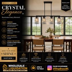 4-Light Crystal Linear Pendant Chandelier